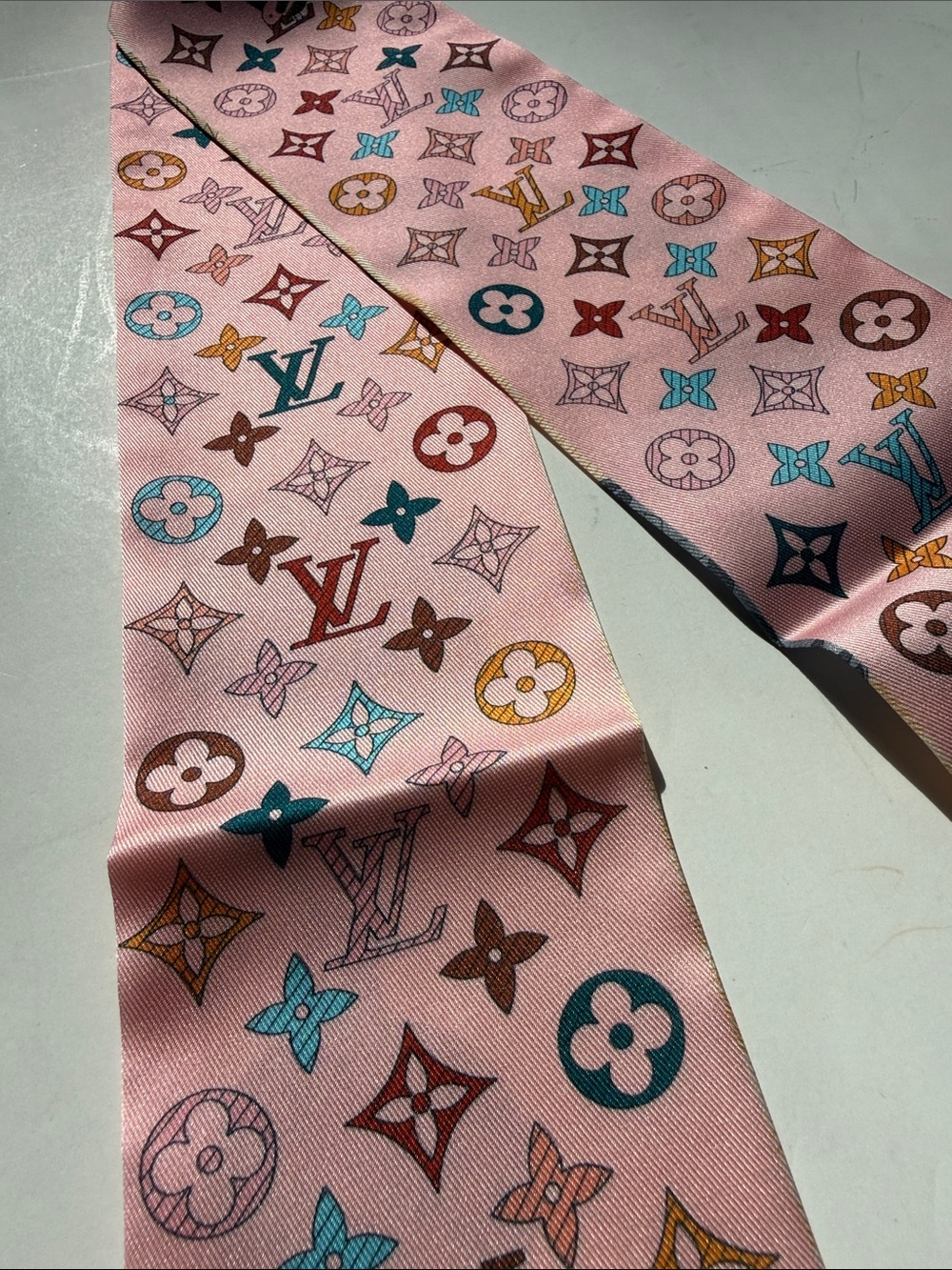 Pink and Brown Hot Air Balloon Silk Scarf Accent - Picture 12 of 12
